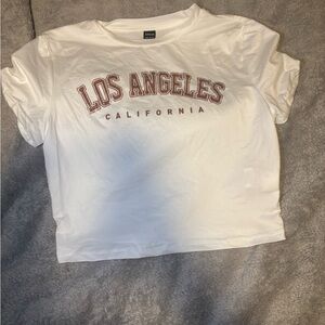 SHEIN White Tee with Brown Graphic